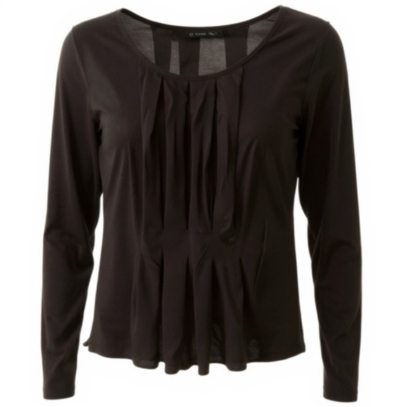 Max Studio black pleated top Small - Picture 1 of 4